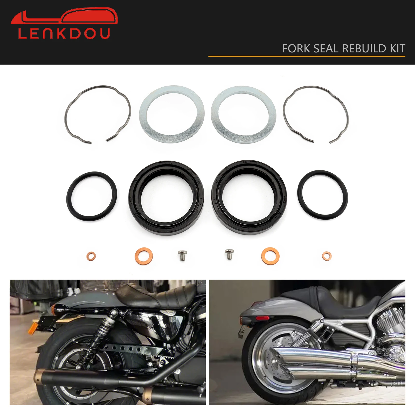 39MM Fork Seal Rebuild Kit 45378-87 For Harley Dyna Super Glide Low Rider FXR FXDB 1987-2005 Sportster XL 883 1200 1988-2024