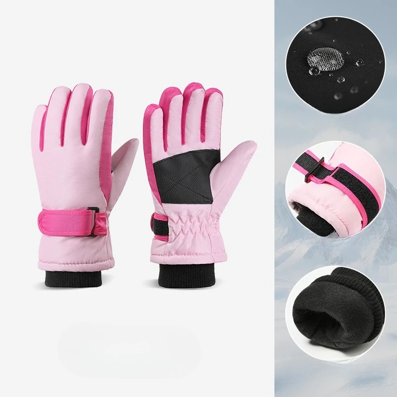 قفازات تزلج شتوية جديدة للأطفال مقاومة للرياح ومقاومة للماء للتزلج على الجليد قفازات واقية للرياضات الخارجية مناسبة