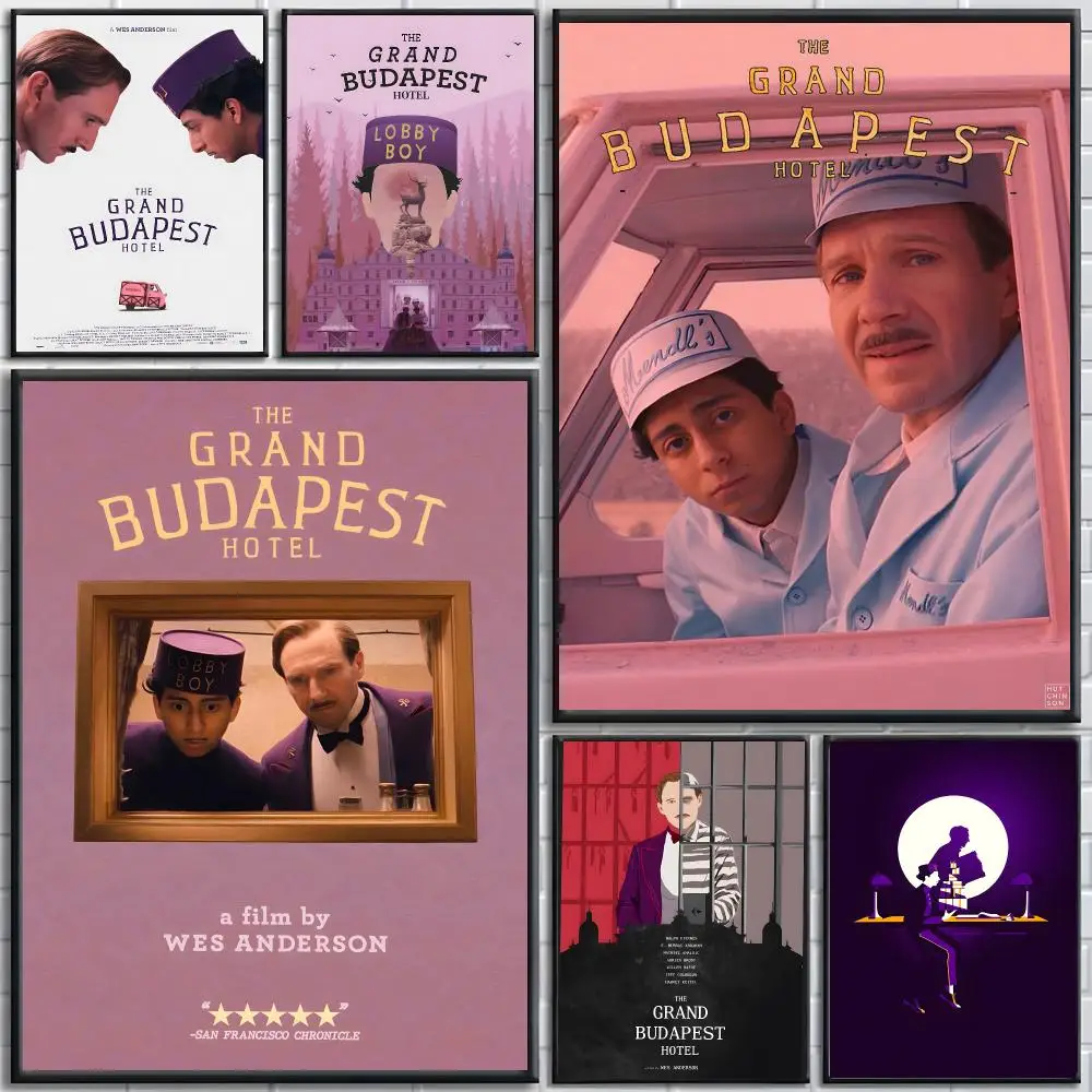 T-The Grand Budapest Hotel Poster posters for bedrooms and living rooms—high-definition cartoon movie-themed wall art.