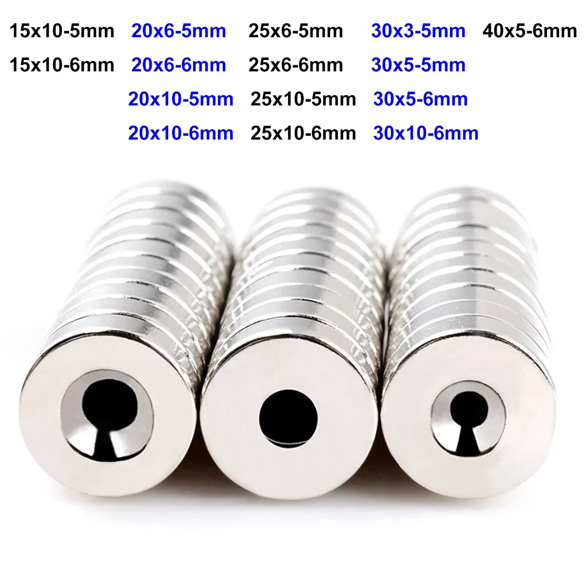 

Round Magnet 15/20/25/30mm x Hole 5mm / 6mm Neodymium Magnet N35 Permanent NdFeB Super Strong Powerful Magnets With hole