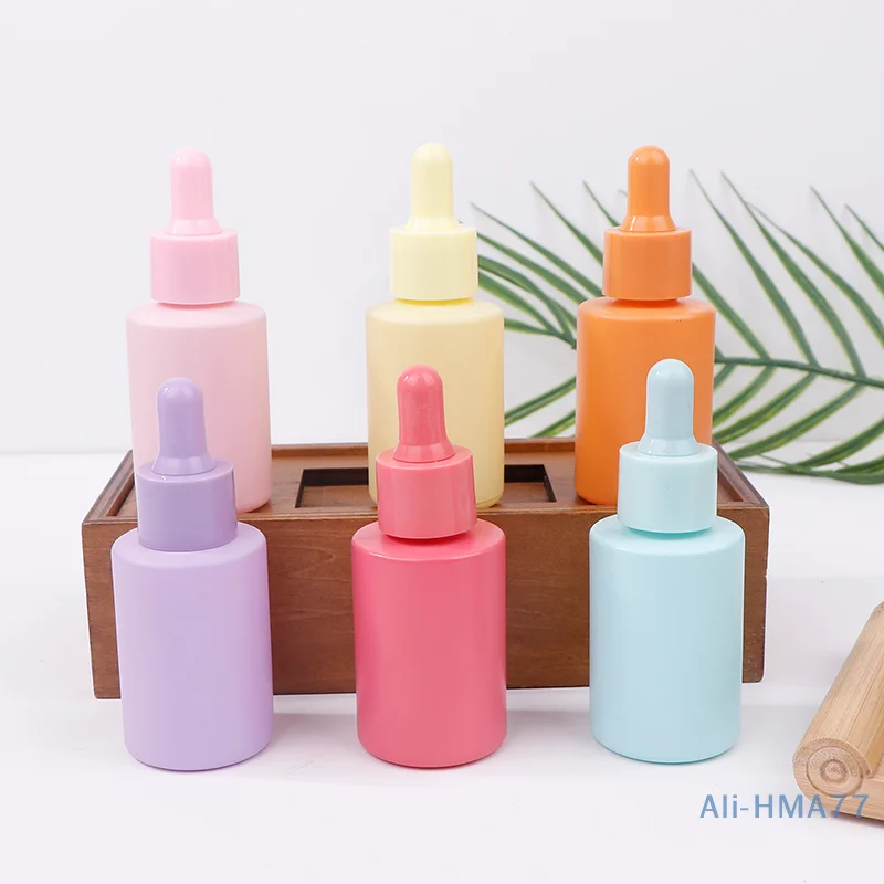 30ml Dropper Bottle Macaron Color Glass Essential Oil Refilable Colored Essence Liquid Sub-bottling Pipette Fine