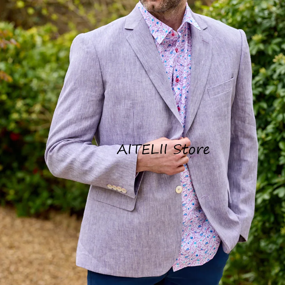 

Мужской повседневный пиджак, мужские костюмы, легкий льняной дышащий тканевый костюм с двумя пуговицами, элегантные мужские куртки, пиджаки для мужчин