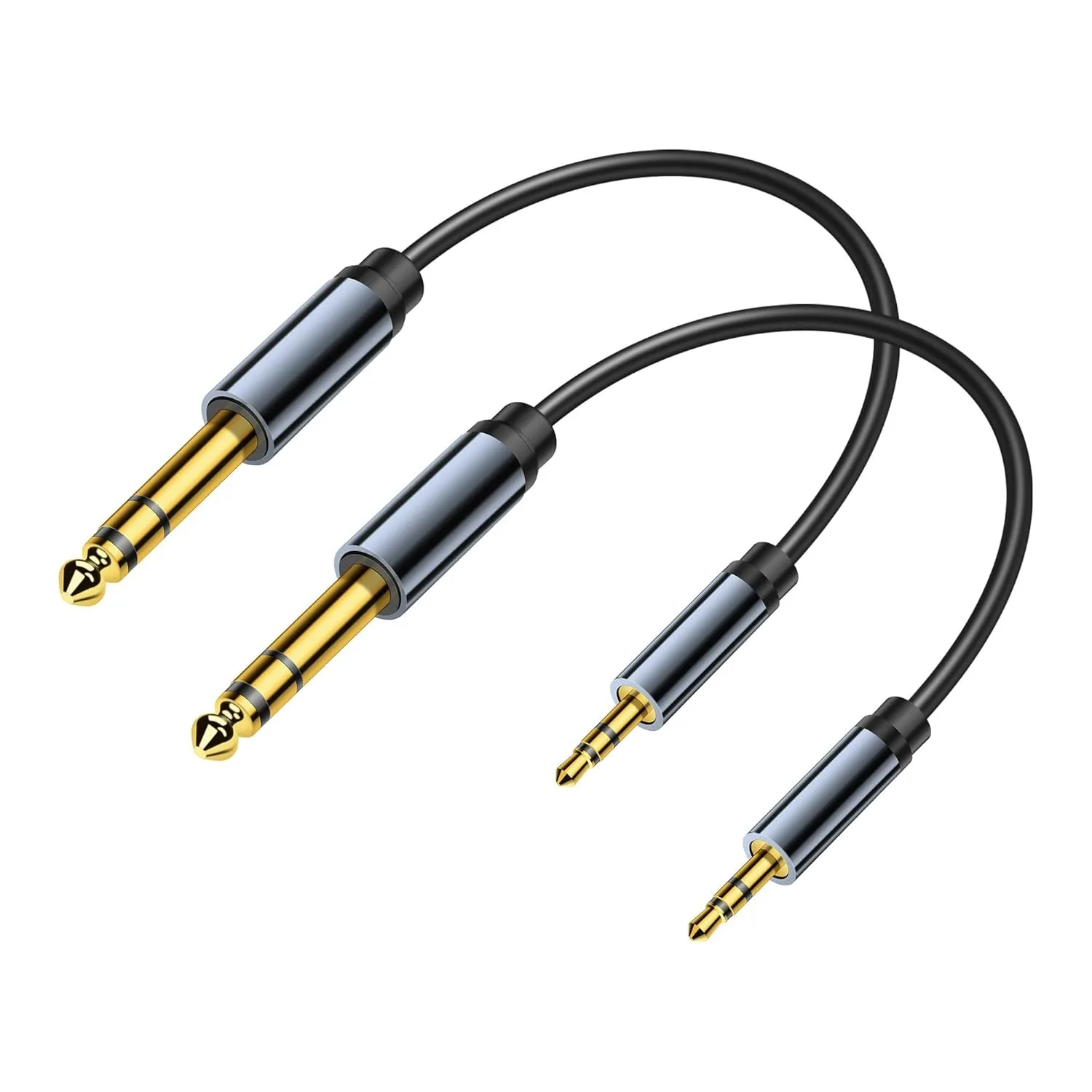 

1/2PCS 3.5mm Aux to 6.35mm Stereo Cable 1/4 to 1/8 TRS Stereo Jack Audio Adapter for Headphone Mixer Amplifier Guitar 30cm/1FT