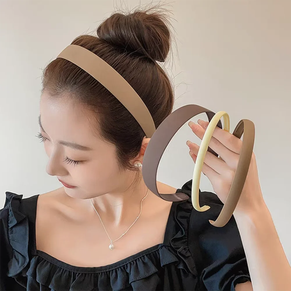 4-teiliges europäisches und amerikanisches schwarzes Khaki-Stil-Haarband, Stirnbänder für Damen und Herren, vielseitiges Mädchen, koreanisches tägliches Haar-Accessoire-Werkzeug – Detail 5