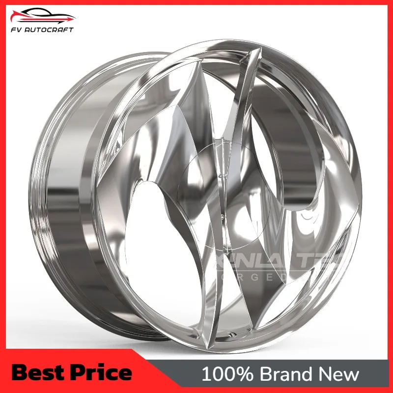 【2026】XINLAI Sculptural Twisted Flame Spoke Monoblock Forged Wheels Mirror Polish 22 24 26 Inch For Lamborghini Porsche Panamer