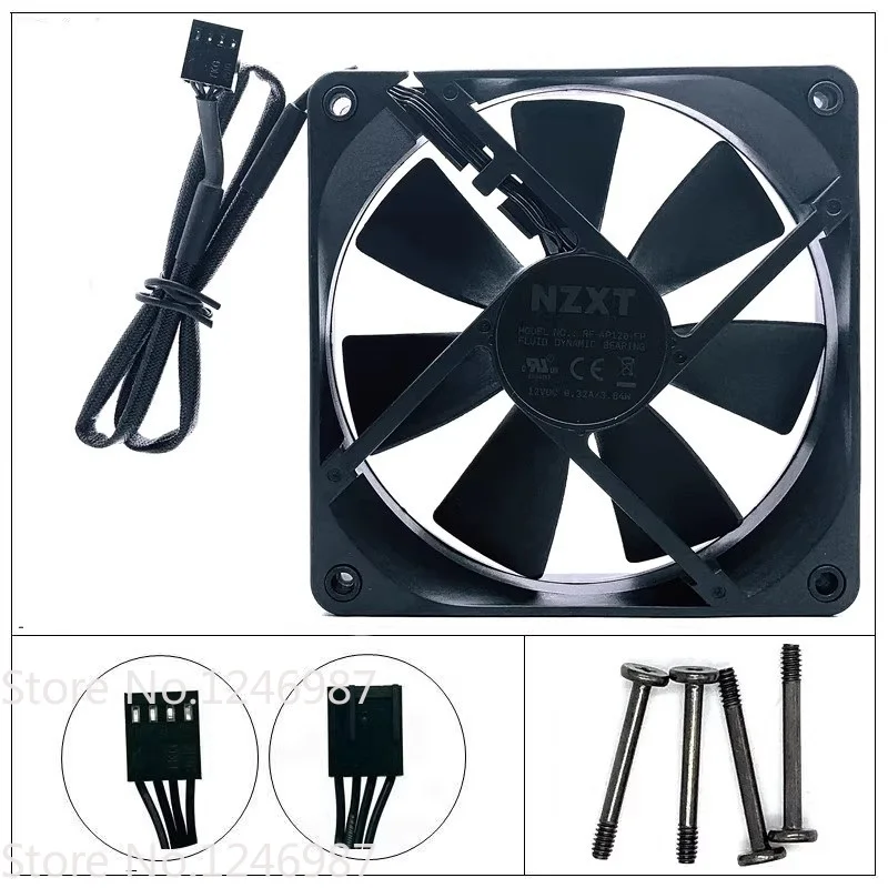 Ventilador para NZXT Aer P120 RF-AP120-FP Black Label 12CM Sin Luz PWM 12025 120 * 120 * 25mm