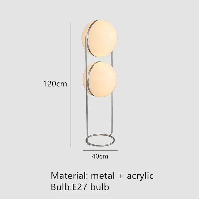 Italien Design Chrom Metall LED Stehlampen Kreative Weiße Acryl Kugel Stehleuchte Wohnzimmer Schlafzimmer Hause Beleuchtungskörper