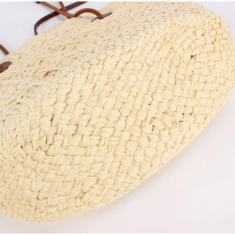 Neue Schulter Tasche Handgemachte Stroh Gewebt Große Kapazität Marke Hochwertige Korb Tasche Sommer Strand Urlaub Mode Handtasche Forwomen – Detail 27