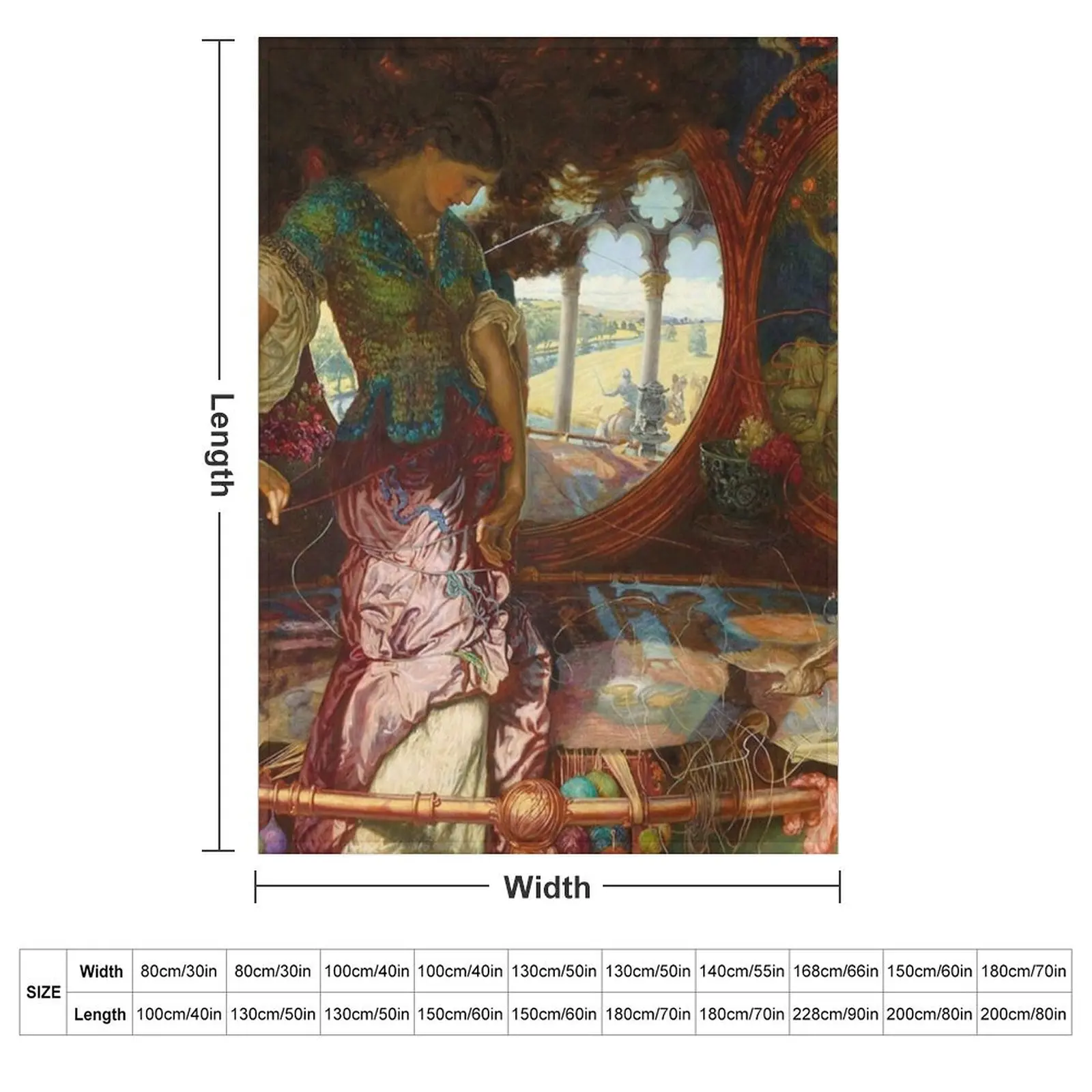 Lady of Shalott by Edward Robert Hughes Throw Blanket couch cozy soft plush fuzzy picnic outdoor blanket