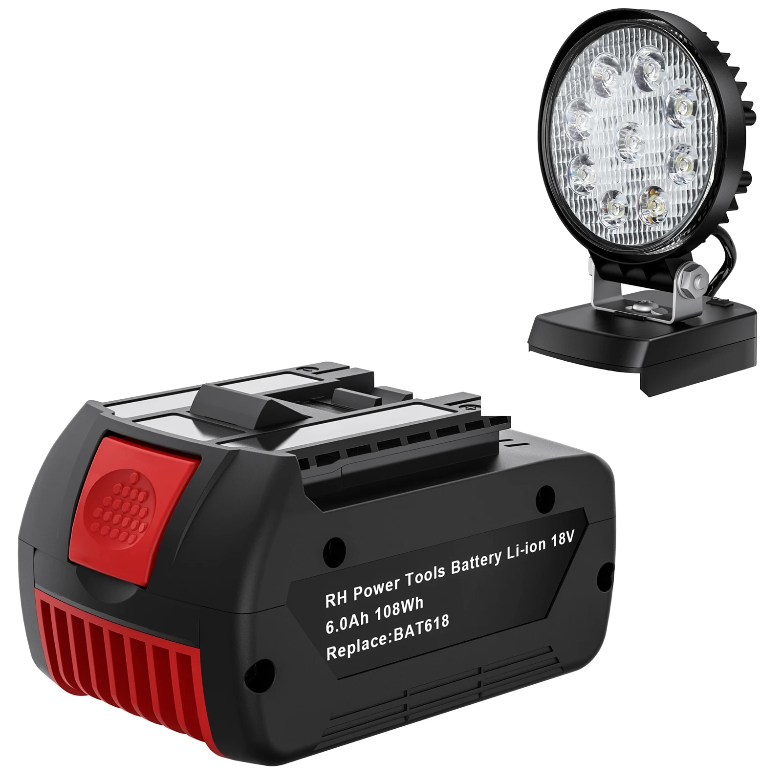 Für Bosch 18V Tool Backup 6000mAh Batterie für Bosch Bat618 Bat618g Bat609 Bat614 Bat619 tragbare Ersatz batterie Arbeits scheinwerfer