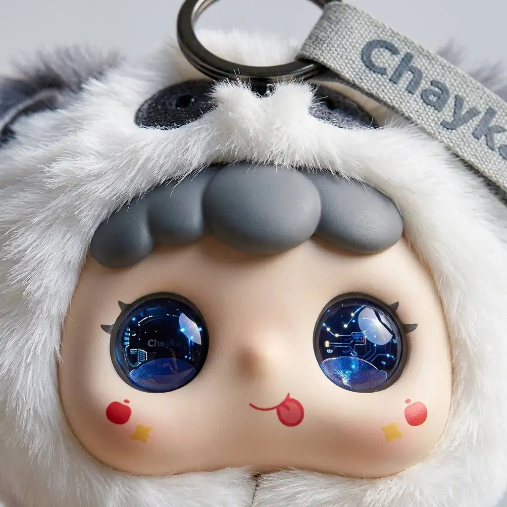 Kawaii AI Interactive Companion Ultra Soft Furry Bear Dynamic LED Eyes Voice Dialogue Custom Design Children Room Decor Present