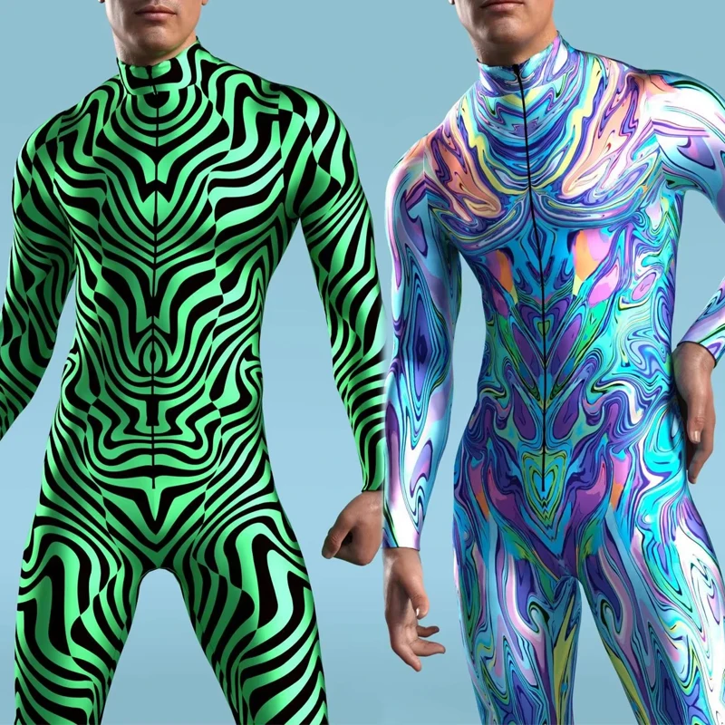 

Mechanical Men Punk Armor Jumpsuit Halloween Party Cosplay Skull Steampunk Costume Bodysuits Stage Performance Rompers