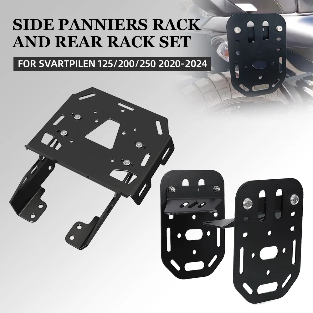 

For Husqvarna SVARTPILEN 125/ 200/ 250 2020-2021-2022-2023-2024 Rear Tail Luggage Rack Support Bracket Side Panniers Rack SET