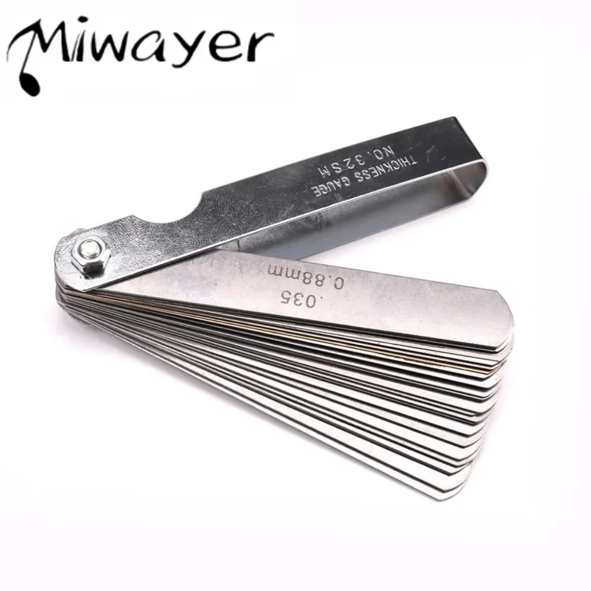 Conjunto de Calibradores Miwayer com 32 Lâminas, Ferramenta Profissional para Luthier de Guitarra, para Alívio de Braço, Altura de Cordas, Fabricação e Manutenção de Ranhuras de Pestana
