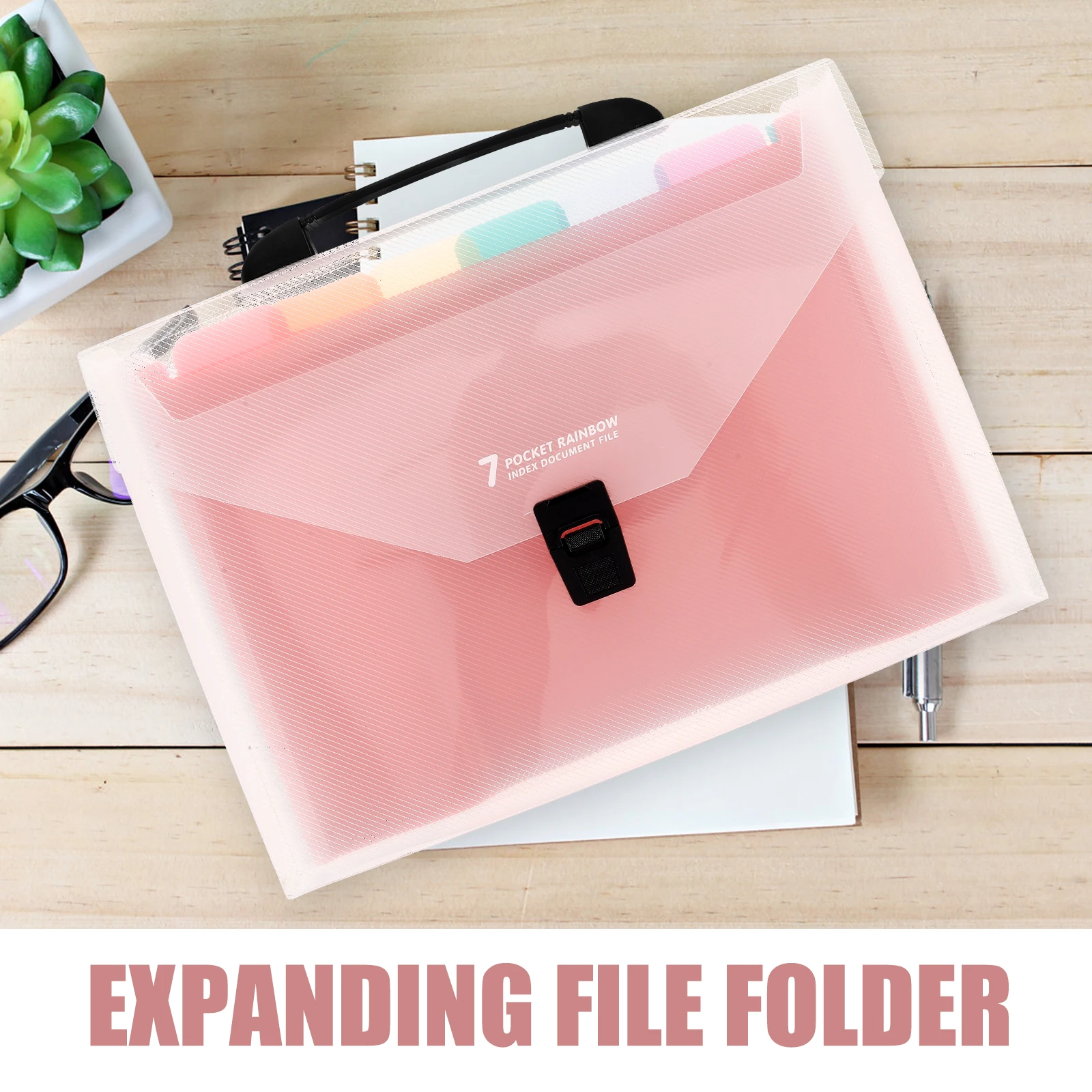 

A4 Accordion File Organizer 7 Pockets Portable Document Folder Multi Pocket Storage Box Office Bills Checks