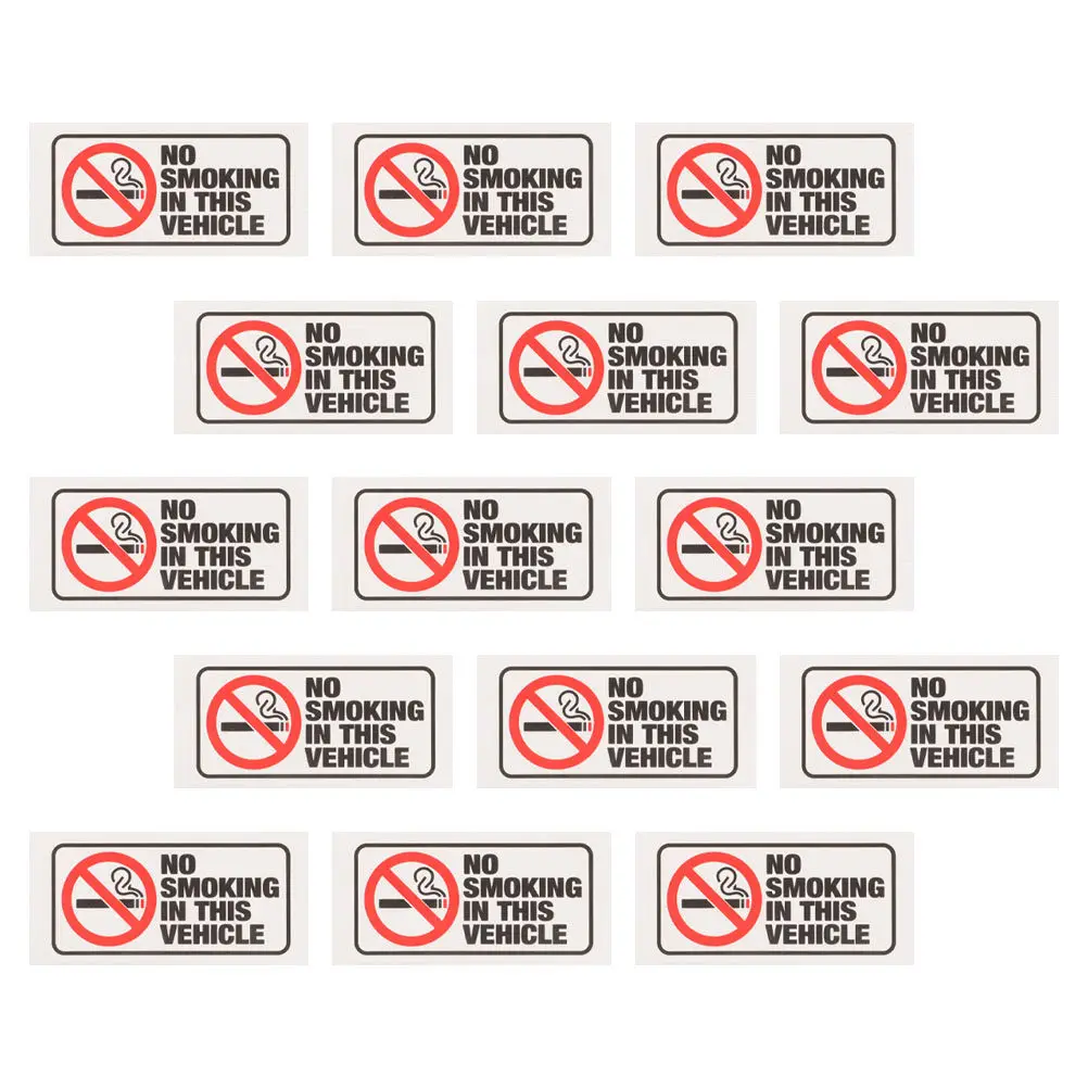 

15Pcs No Smoking Sticker Waterproof Vinyl Adhesive Warning Sign for Indoor Outdoor Use Office Hotel Restaurant School Safety
