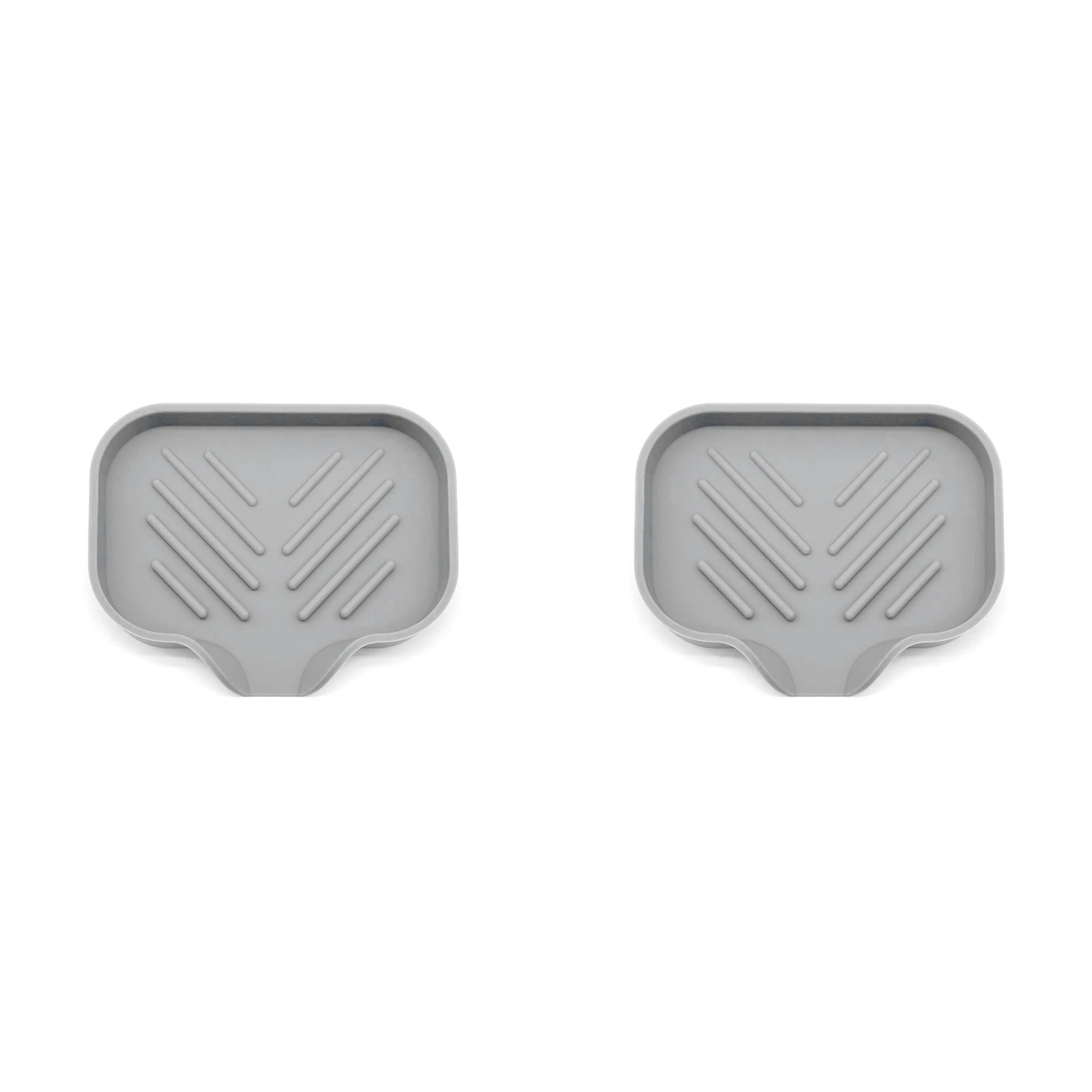 【CYBER MONDAY】2X Self Draining Soap Bar Holder Silicone Kitchen Sink Soap Dish Tray Counter Organizer S Grey