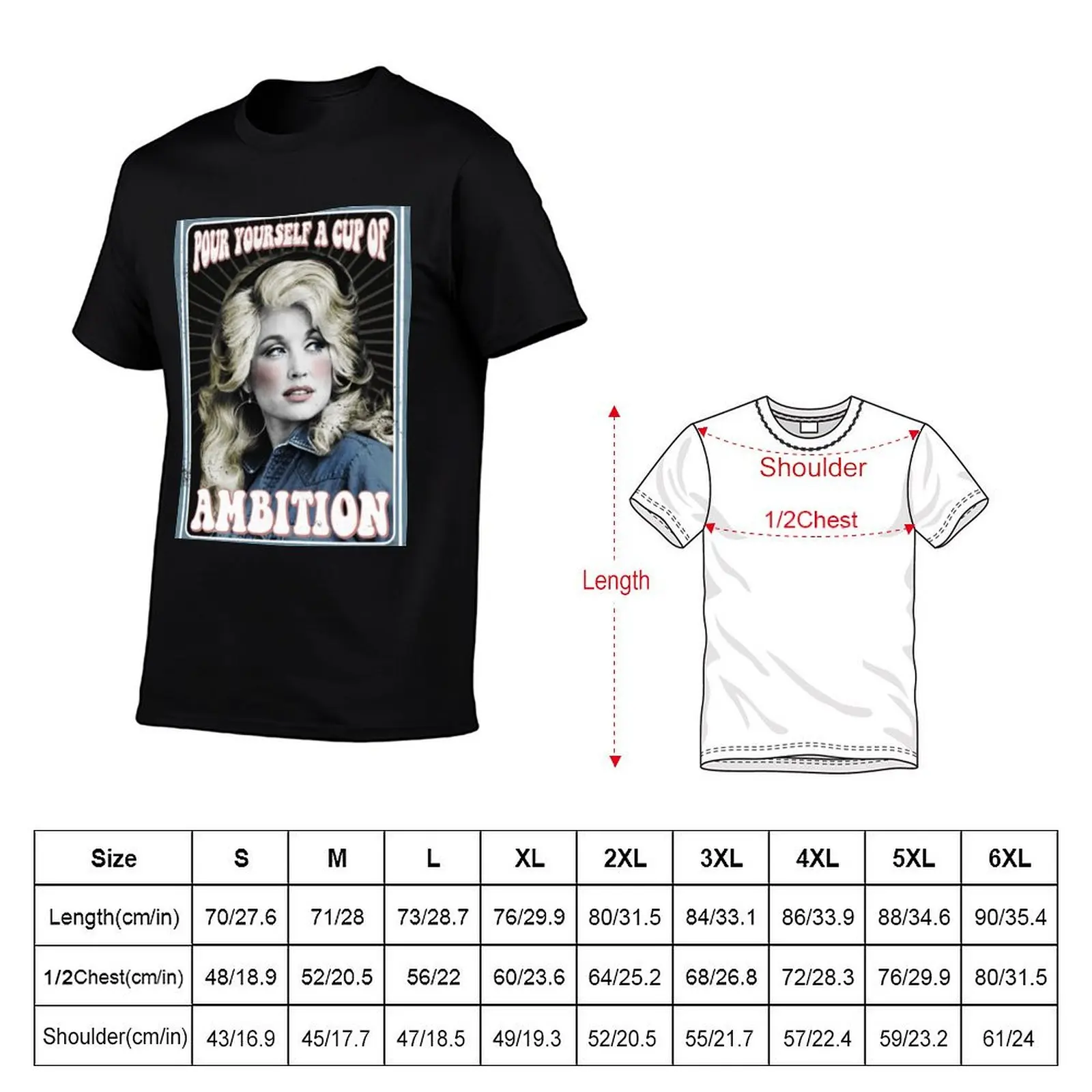 Pour Yourself a Cup of Ambition - Dolly Parton fan art vintage T-Shirt Cool Dry Performance T-Shirt
