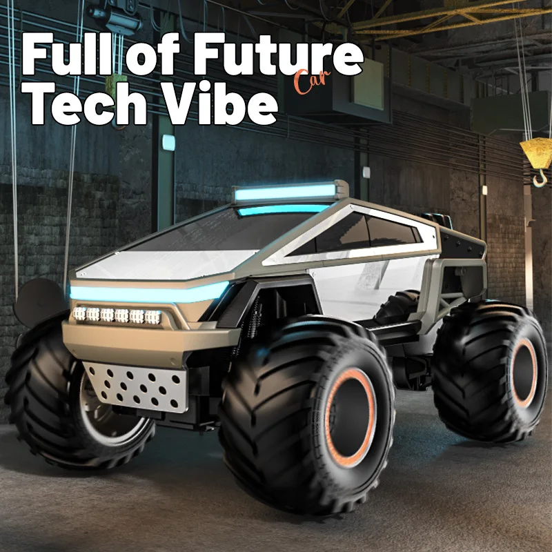 

JJRC Remote Control Car Tesla Cyberpunk Alloy Off Road Pickup Truck Electric With Led Lights For Outdoor Racing Hobby