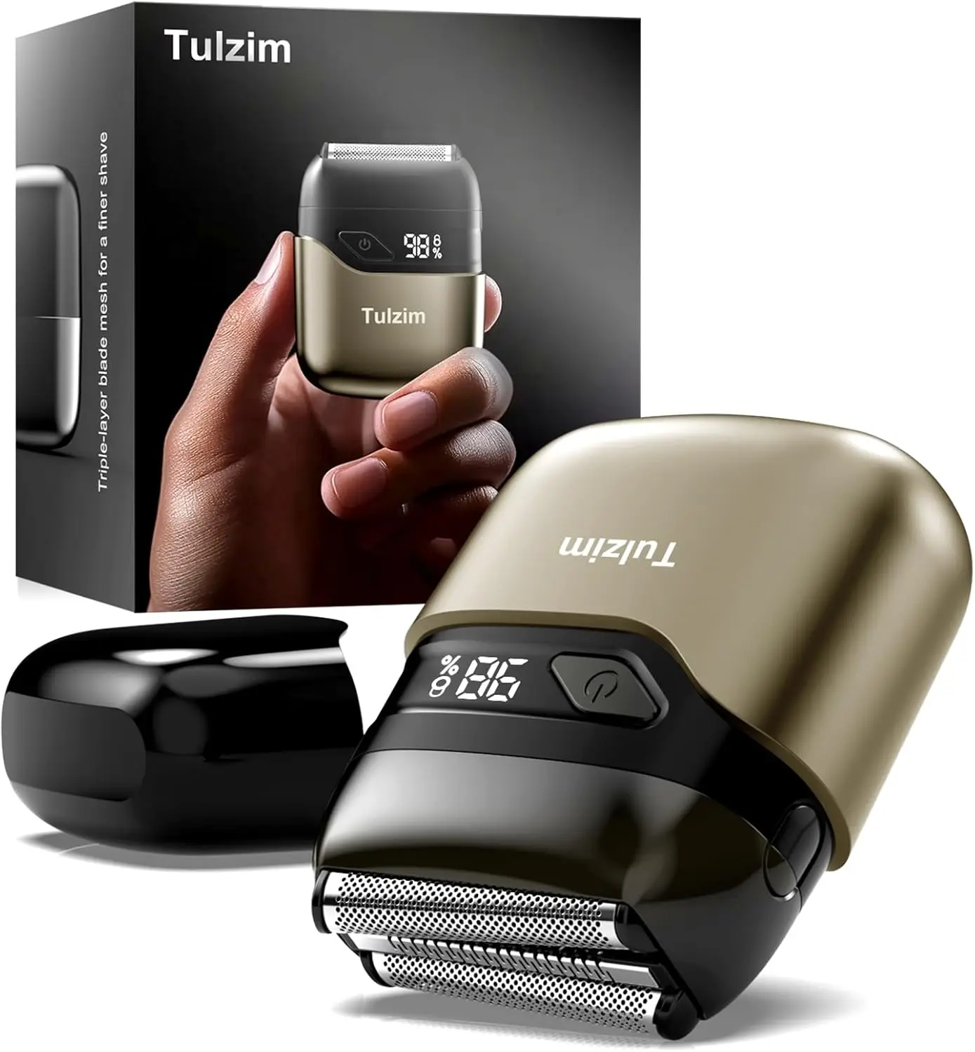 

Electric Foil Shaver for Men: Cordless Razor with 3 Floating Blades, 100-Min Runtime, USB-C Fast Charge, IPX7 Waterproof