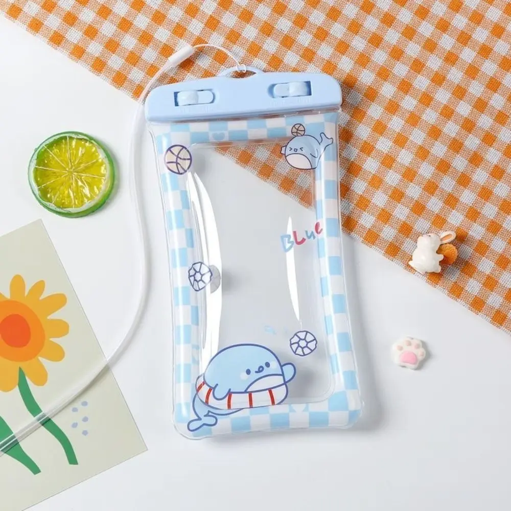 Seal Type Mobile Phone Waterproof Bag Transparent Cartoon Waterproof Phone Pouch Cute Underwater Dry Phone Hanging Bag