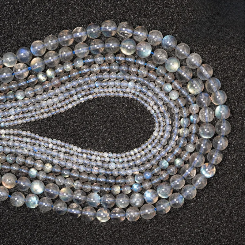 

Natural 2/3/4/6mm Labradorite Smooth Round Loose Beads For Making Jewelry DIY Stone Necklace Bracelet