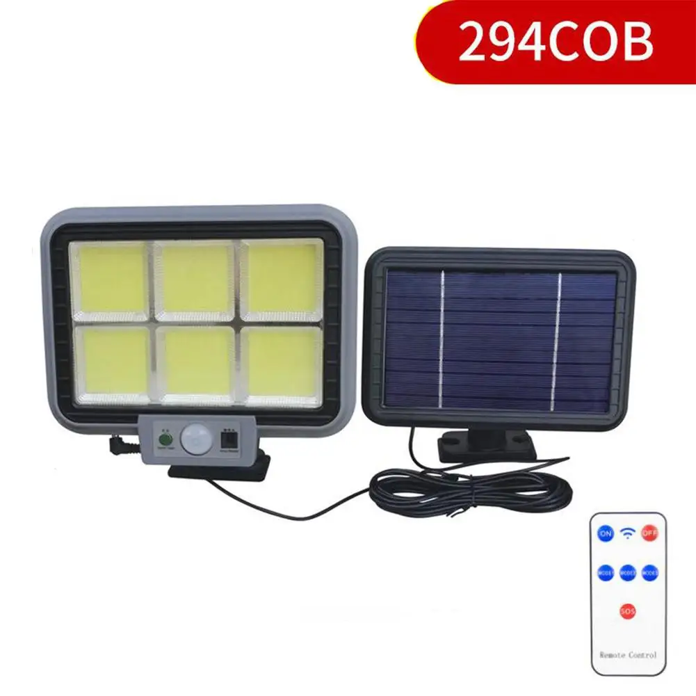 

294 Cob Outdoor Solar Lamp Porch Lights 3 Working Modes Motion Sensor Wall Light For Patio Backyard Garage Garden Decoration