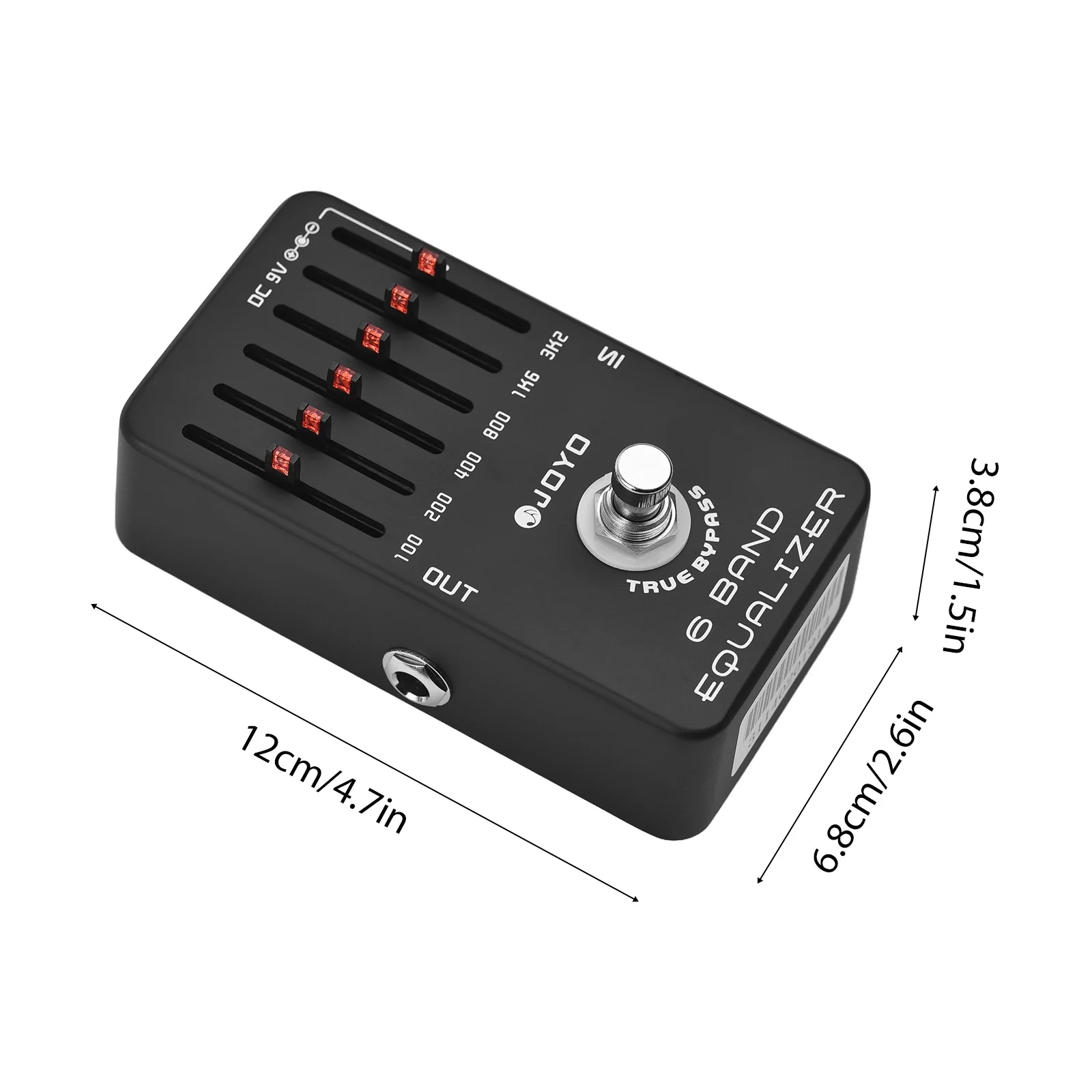 JOYO 6 밴드 EQ 기타 페달 이퀄라이저 이펙트 페달, 일렉트릭 기타 이펙트 페달, 트루 바이패스 DC 9V 배터리 지원, 6.35mm