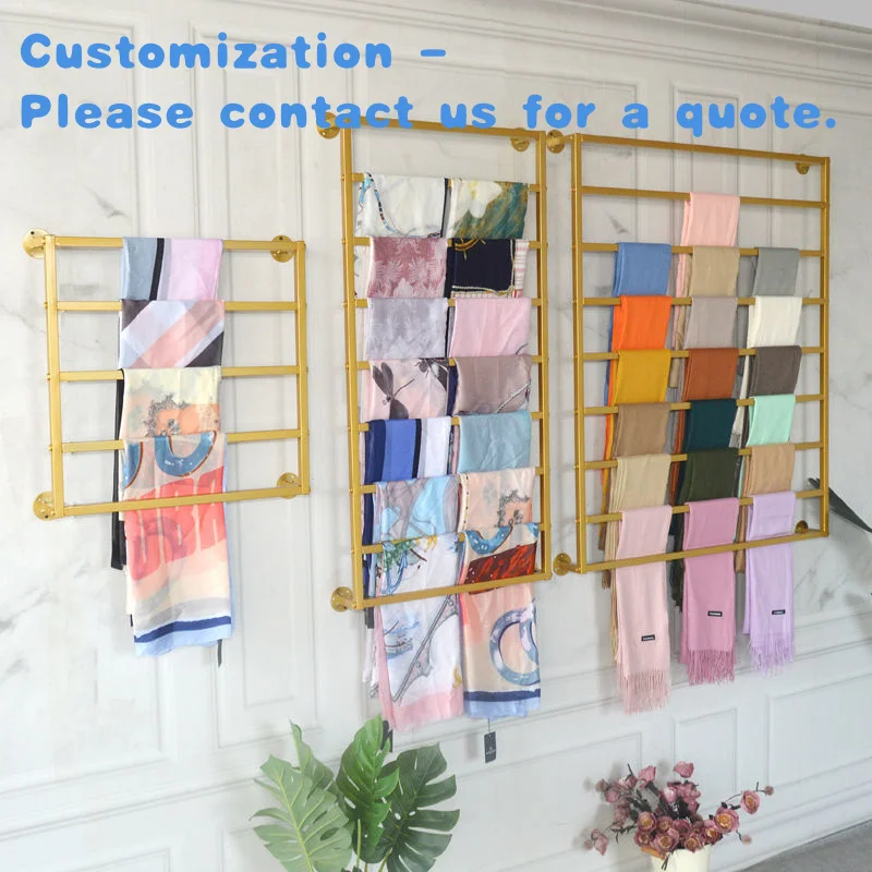 

custom.Kainice Adjustable Wall-mounted Display Rack Multiple Scarf Trouser Towel Rack Retail Fabrics and Drying Towels