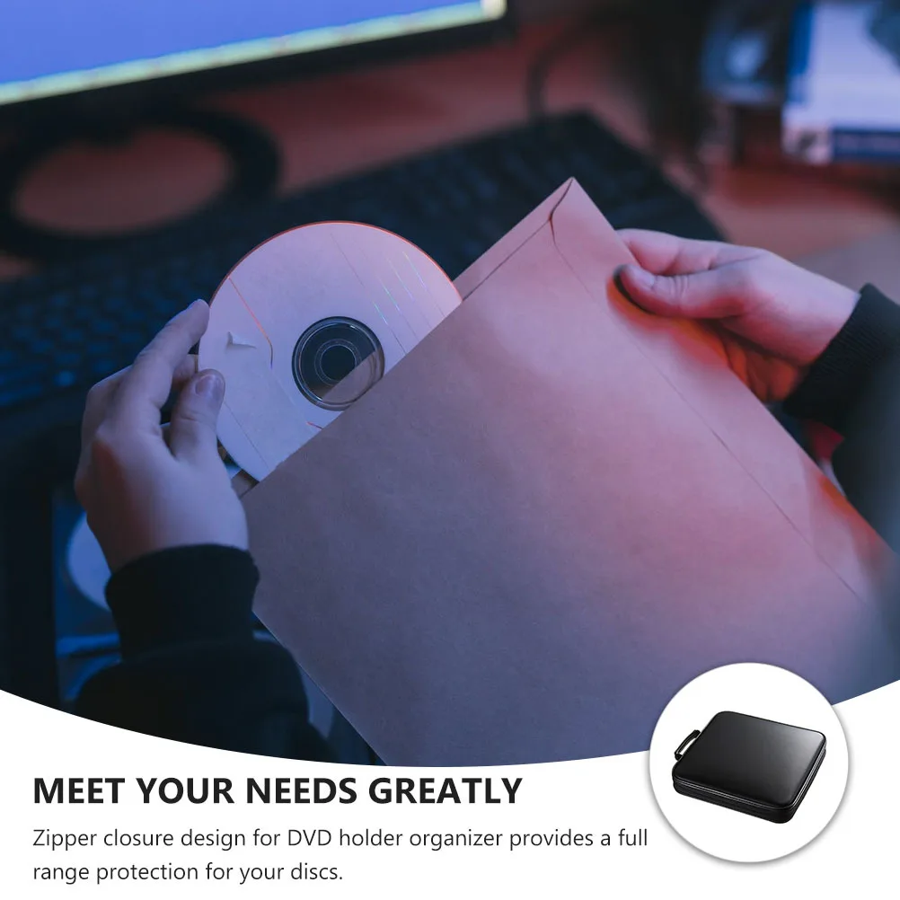 

Large Capacity Dvd Cd Holder Bag 160 Disc Organizer Portable Storage Zipper Closure Handle Travel Pouch Large Capacity Dvd Case