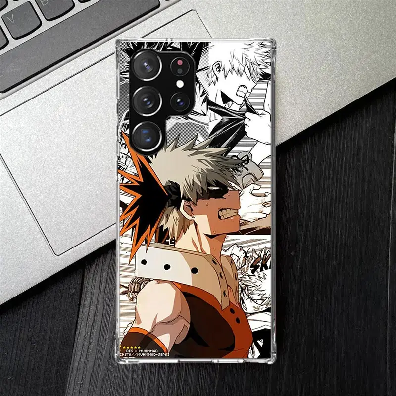 Mój bohater Bakugou Katsuki miękkie silikonowe etui na telefon Samsung Galaxy S24 S23 S22 Ultra S21 S20 FE S10 Plus S10E S9 S8 + nakrętka