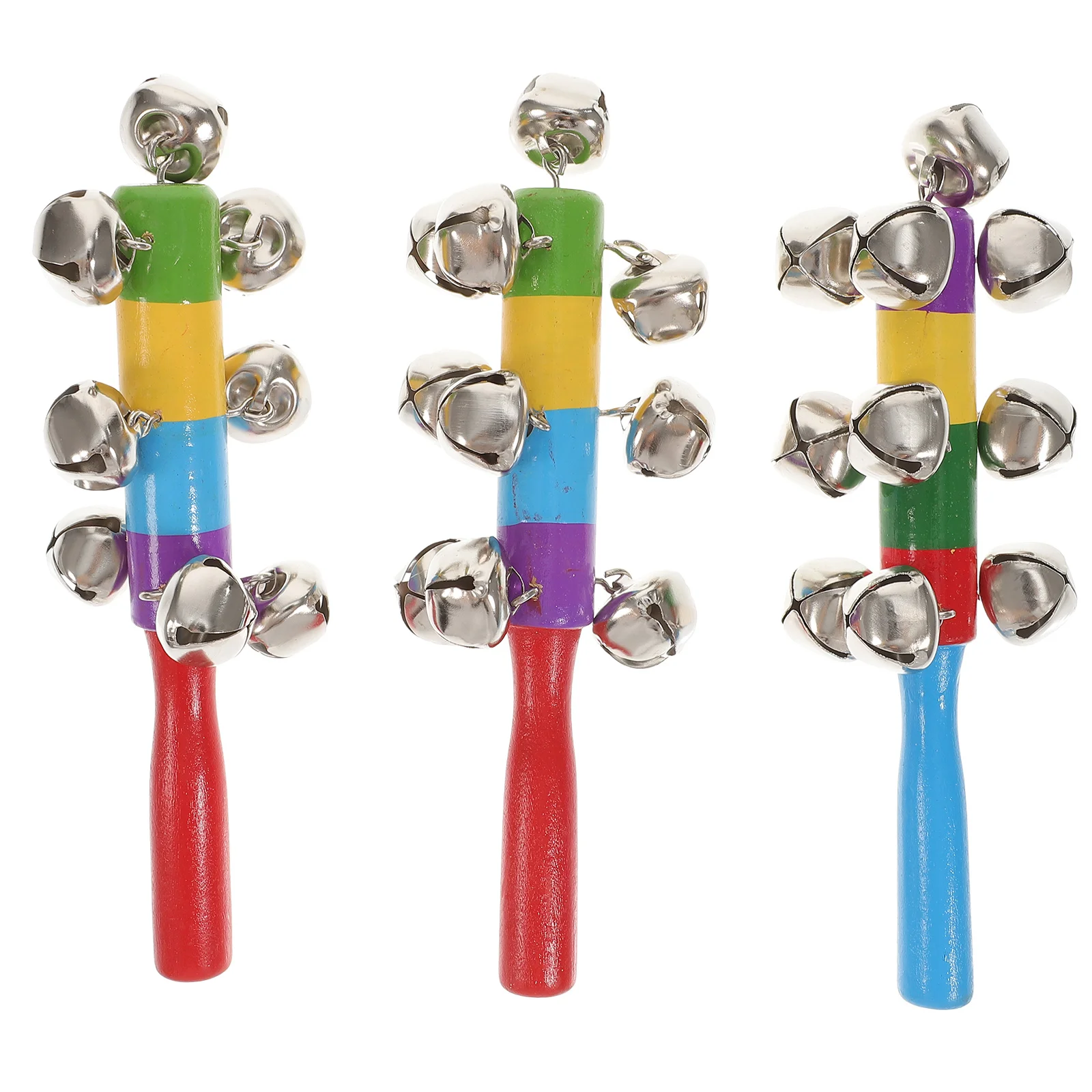 3 Pcs Musical Instrument Child Holding Toddler Baby Kids Shaker Wooden Toys Handbell