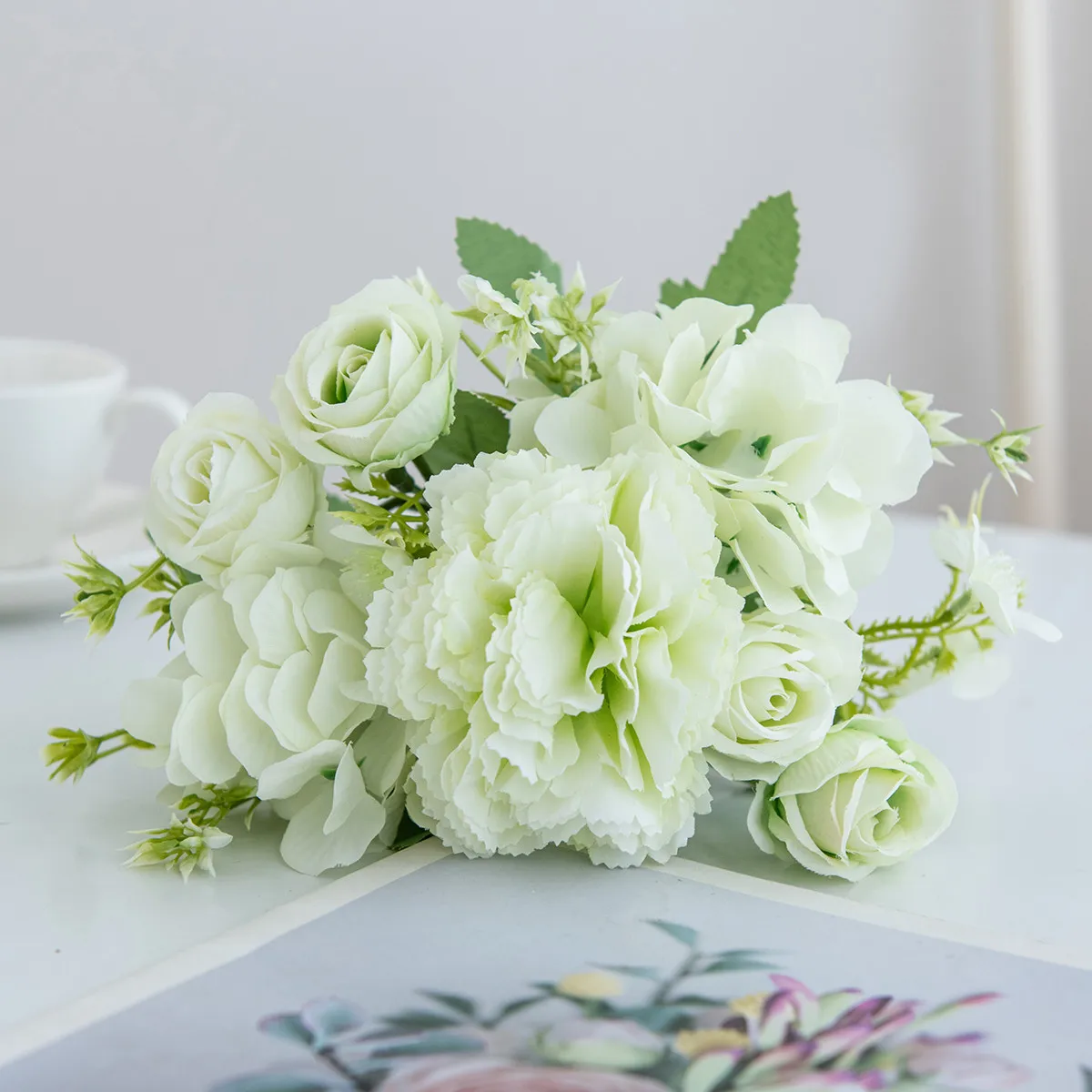 6 Stück künstliche Blumen für Festivals, Hochzeiten, Brautsträuße, Kränze, für Zuhause, Zimmer, Tisch, handgefertigte Dekoration, für den Außenbereich, Garten, DIY, Geschenkzubehör – Detail 7