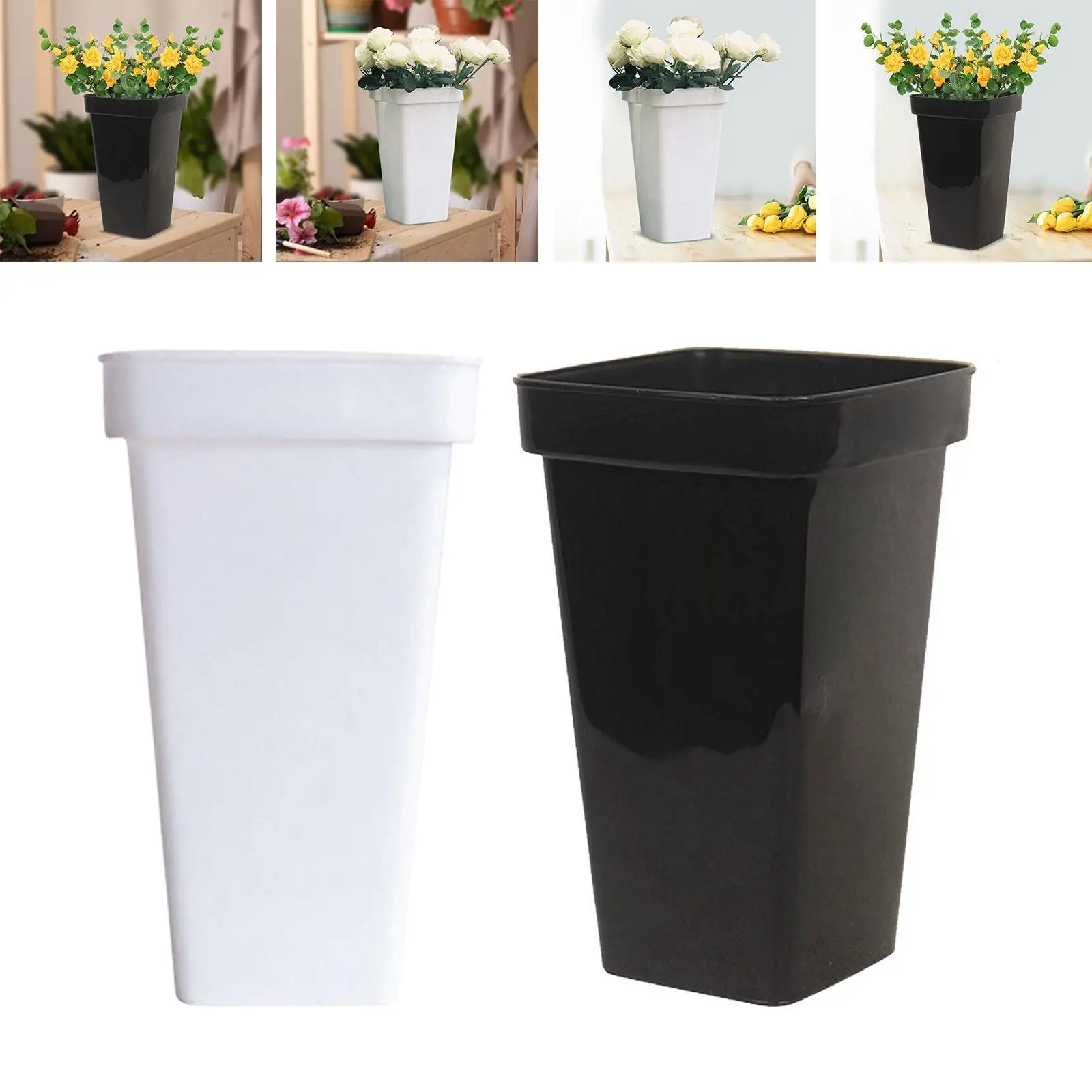 Plastic Floral Bucket Square Vase Versatile for Wedding Decor Lightweight Modern Decorative Flower Container Flower Holder