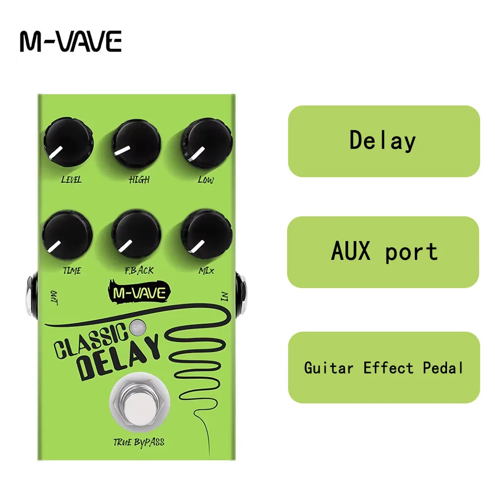 

M-VAVE Electric Guitar Effects Pedal Classic Delay Pedal 600ms Delay Time Effect True Bypass Pedal Guitar Accessories Parts