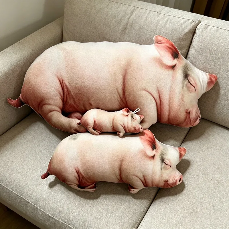Nouvelles Peluches Simulées Cochon Mignon, Poupée Cochon Kawaii, Coussin en Peluche Doux, Décoration de Chambre, Compagnon Apaisant, Cadeau d'Anniversaire