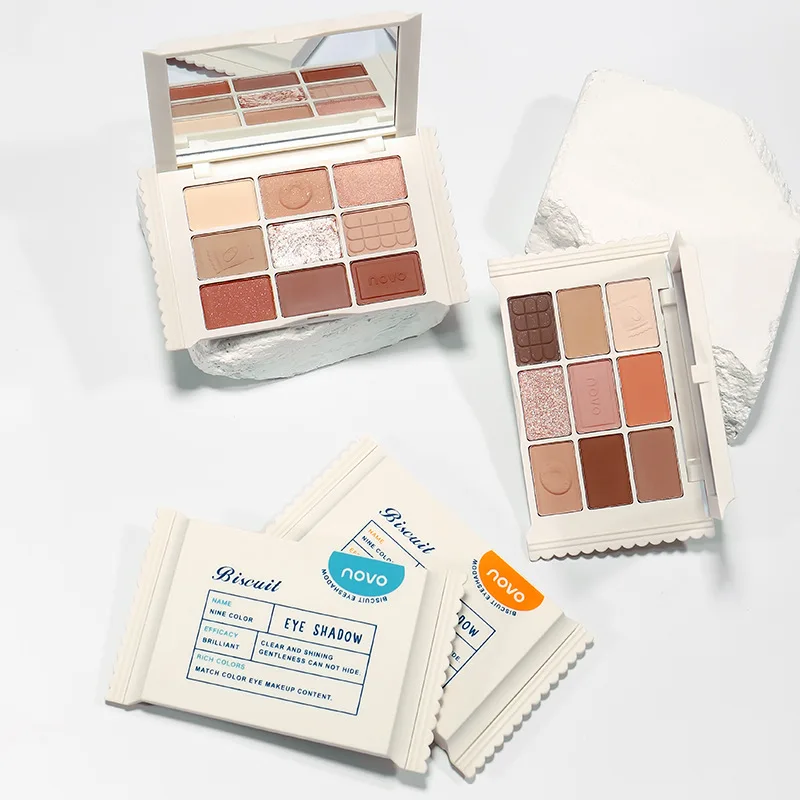 9 Color Eyeshadow Palette Matte Pearlescent Glitter Highlighter Dazzling Smart Palette Long-lasting Pearly Glitter Finish Makeup