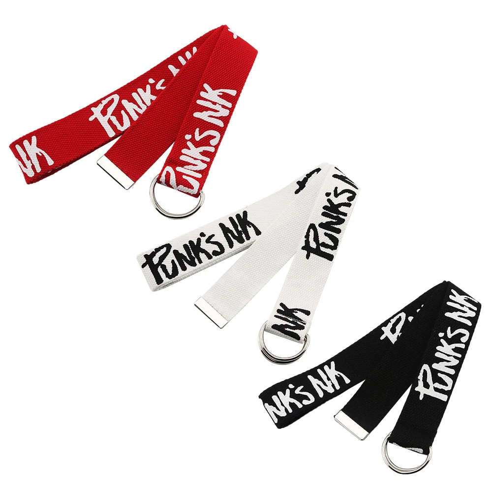 

3Pcs Double Ring Canvas Belt for Women Sturdy Waist Belt for Jeans Pants Quick-Dry Breathable Web Strap Canvas Jeans Strap