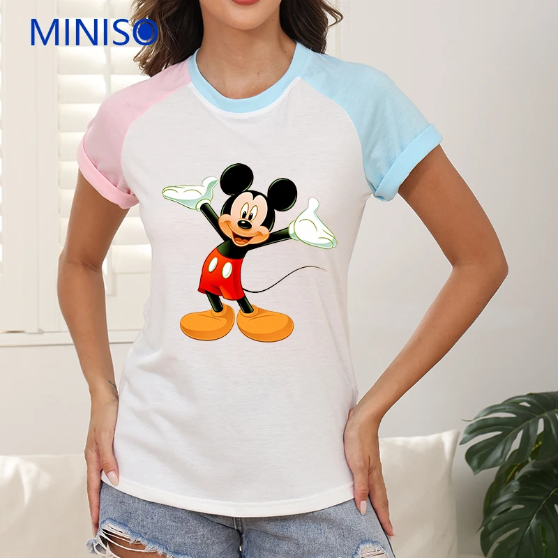 

Women's T-Shirts Fashion Trends 2025 Female Brands Top Clothing Disney Mickey Mouse Cartoon Female Large Size Clothes Printing