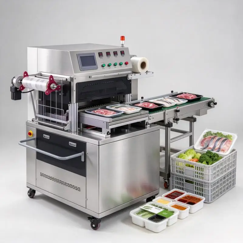 Modified Atmosphere Packaging Machine Food Tray Sealing Equipment Gas Replacement Fresh Food Packaging