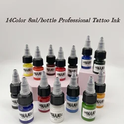 Tinta de tatuaje profesional para arte corporal, 14 colores, planta Natural, resistente al agua, micropigmento, tinta de tatuaje permanente para pintura de arte corporal