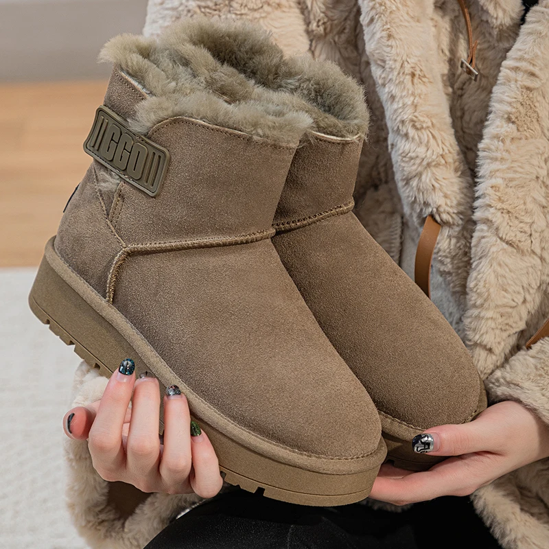 

Women's Boots 2025 Trend Winter Shoes for Woman Winter Boots Ankle Low Heels Botas Mujer Waterproof Snow Boots with Fur Shoes