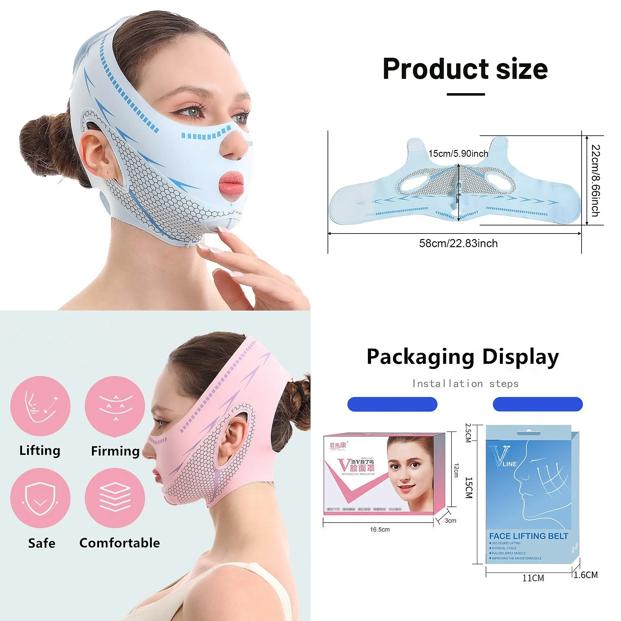 Adjustable V-Line Face Lifting Belt Slimming Mask Anti-Wrinkle Double Chin Reducer