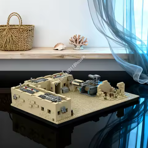 1084pcs MOC Scenario Tatooine Market Star Battle Model Building Blocks Architecture Toys Creative Christmas Gift DIY Idea