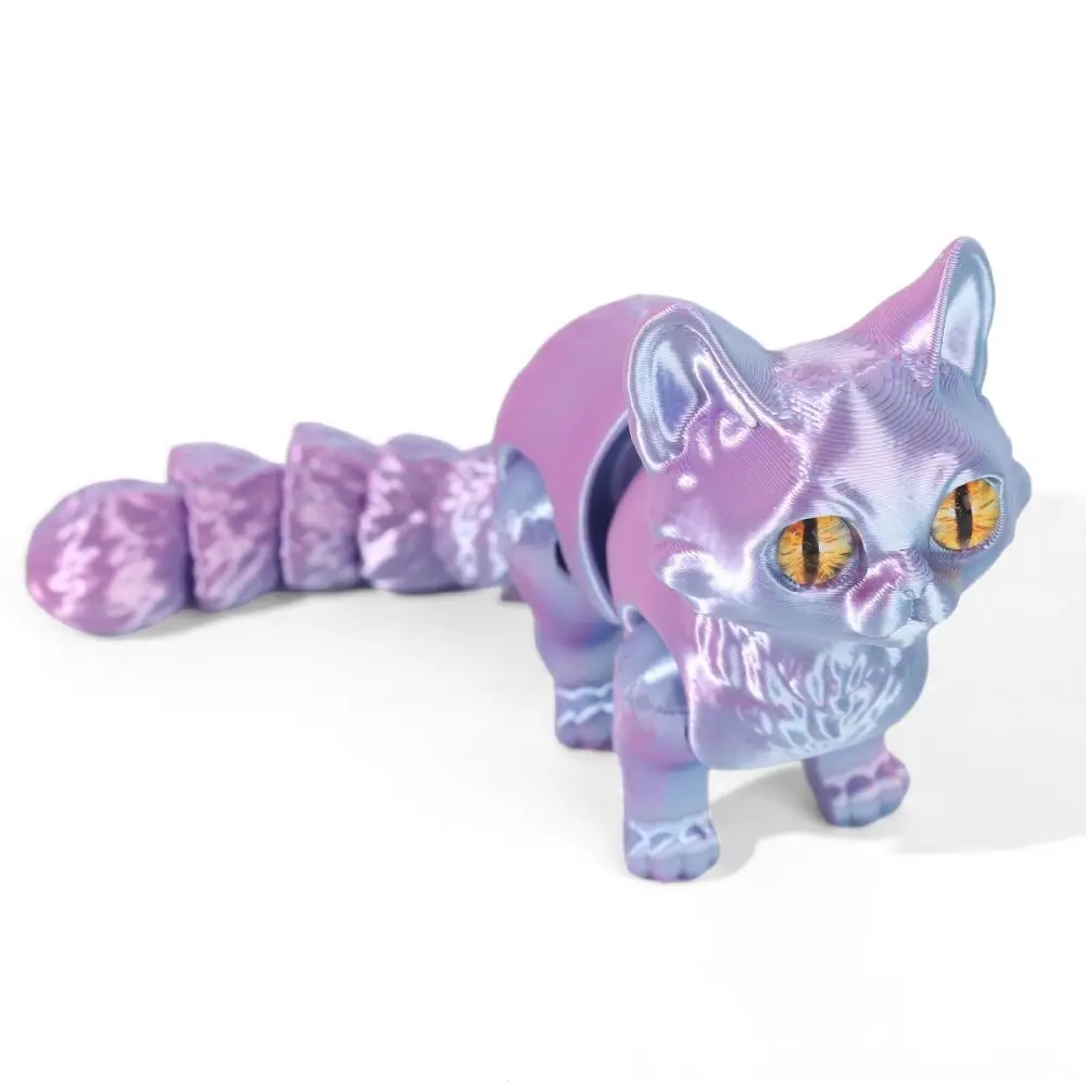 

Big Eyes 3D Printed Cat Model Plastic Material Creative Sculpture Articulated Cats Doll Cute Style 3D Printing Technology