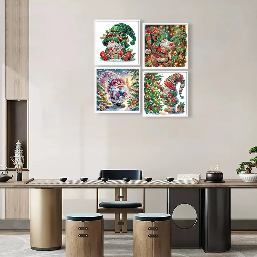 

4PCS Christmas 5D DIY Special Shape Crystal Partial Diamond Painting Kit Decor