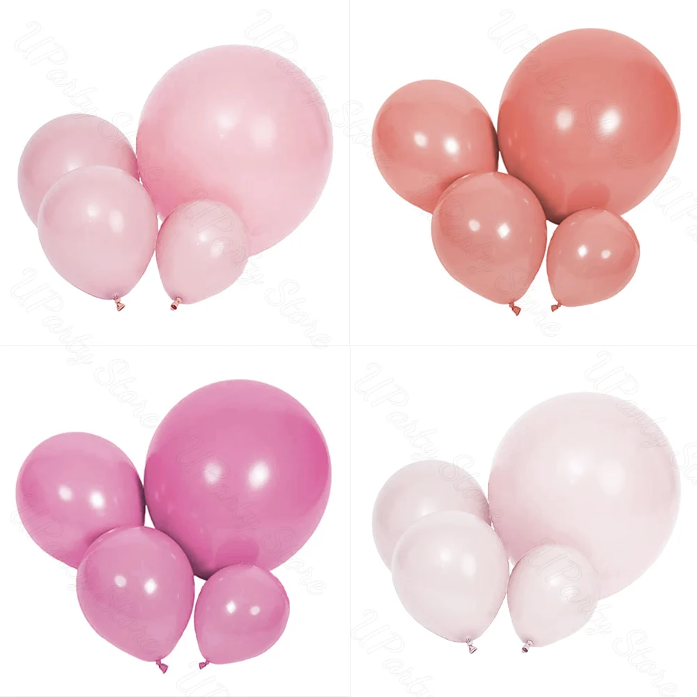 5/10/12/18inch Dusty Pink Balloons Retro Rose Hot Pink Pastel Light Pink Balloons for Birthday Wedding Baby Shower Party Decorat