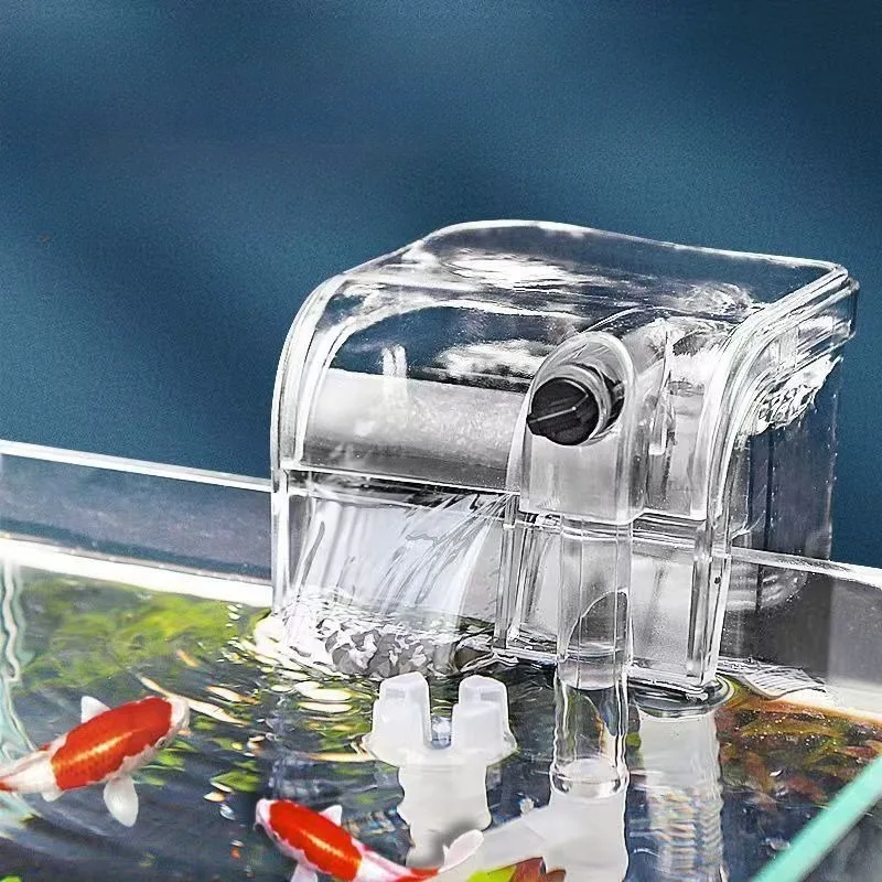 3-in-1 Aquarium Filter Silent External Water Pump Hang-On Filter Waterfall Aeration Pump Fish Tank Circulation Device Oxygen