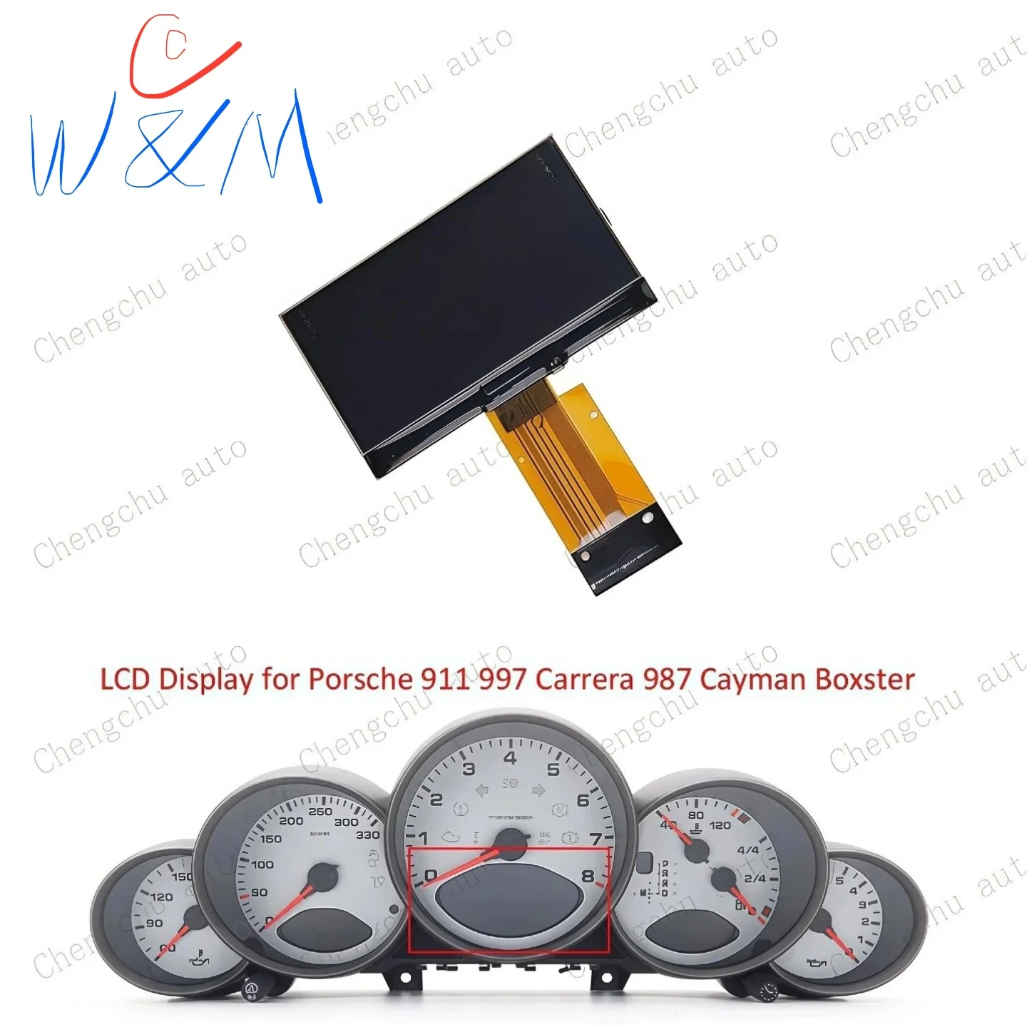 

Instrument Cluster LCD Display for Porsche 911 997 Carrera 987 Cayman Boxster Speedometer Dashboard Screen Pixel Repair