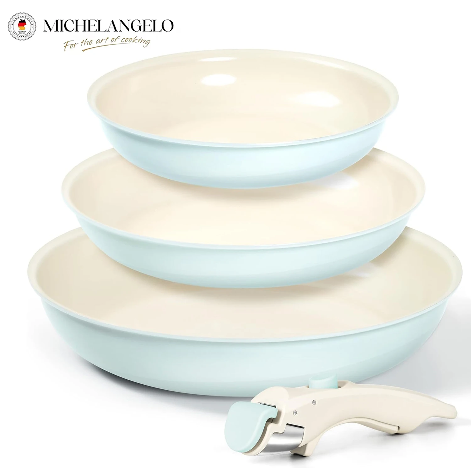 

MICHELANGELO Nonstick Frying Pan with Removable Handle Ceramic Coating Frying Pan Set Induction Cooker Frying Pan